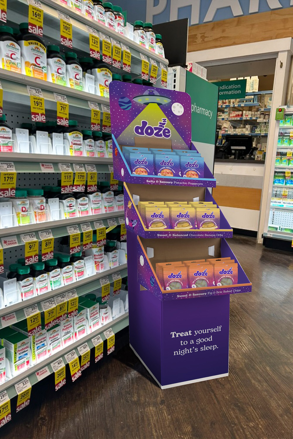 pharmacy aisle stand