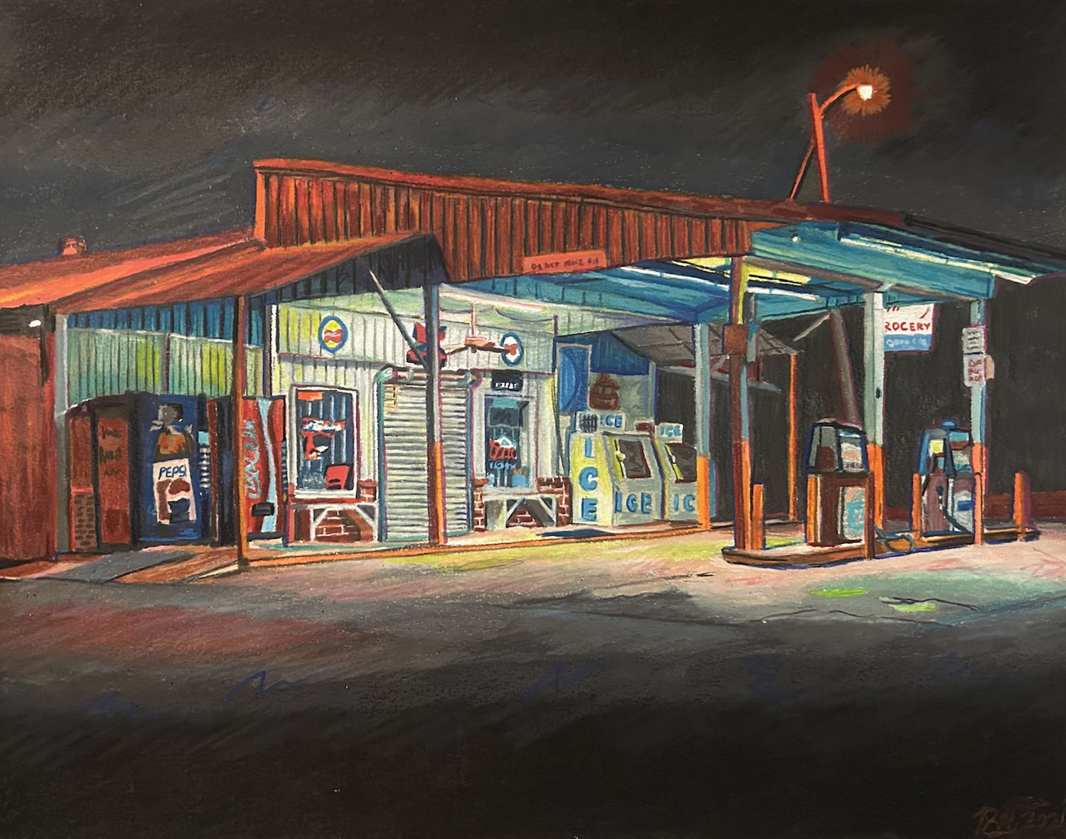 more of my work gas station illustration