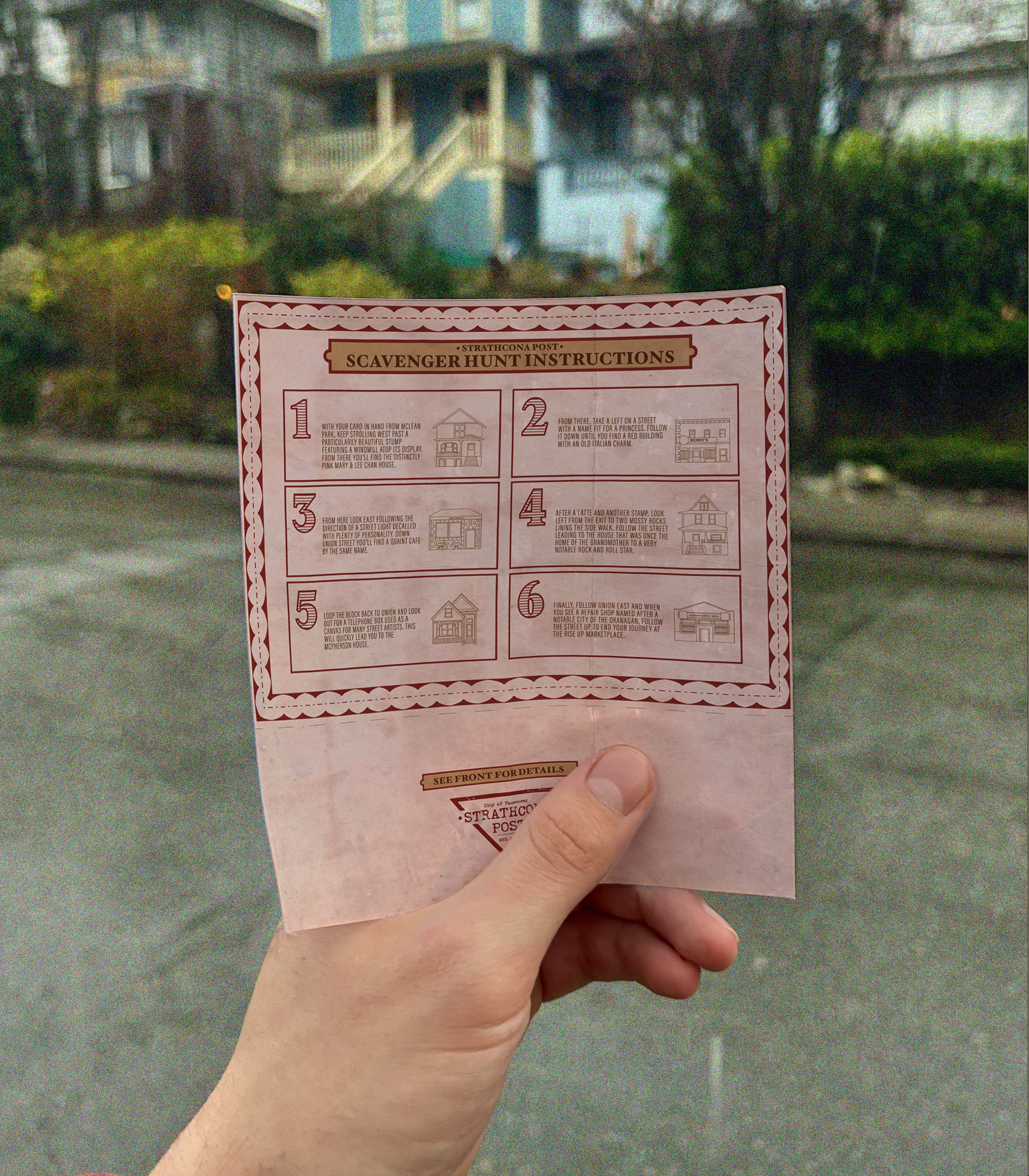Strathcona Post stamp card back