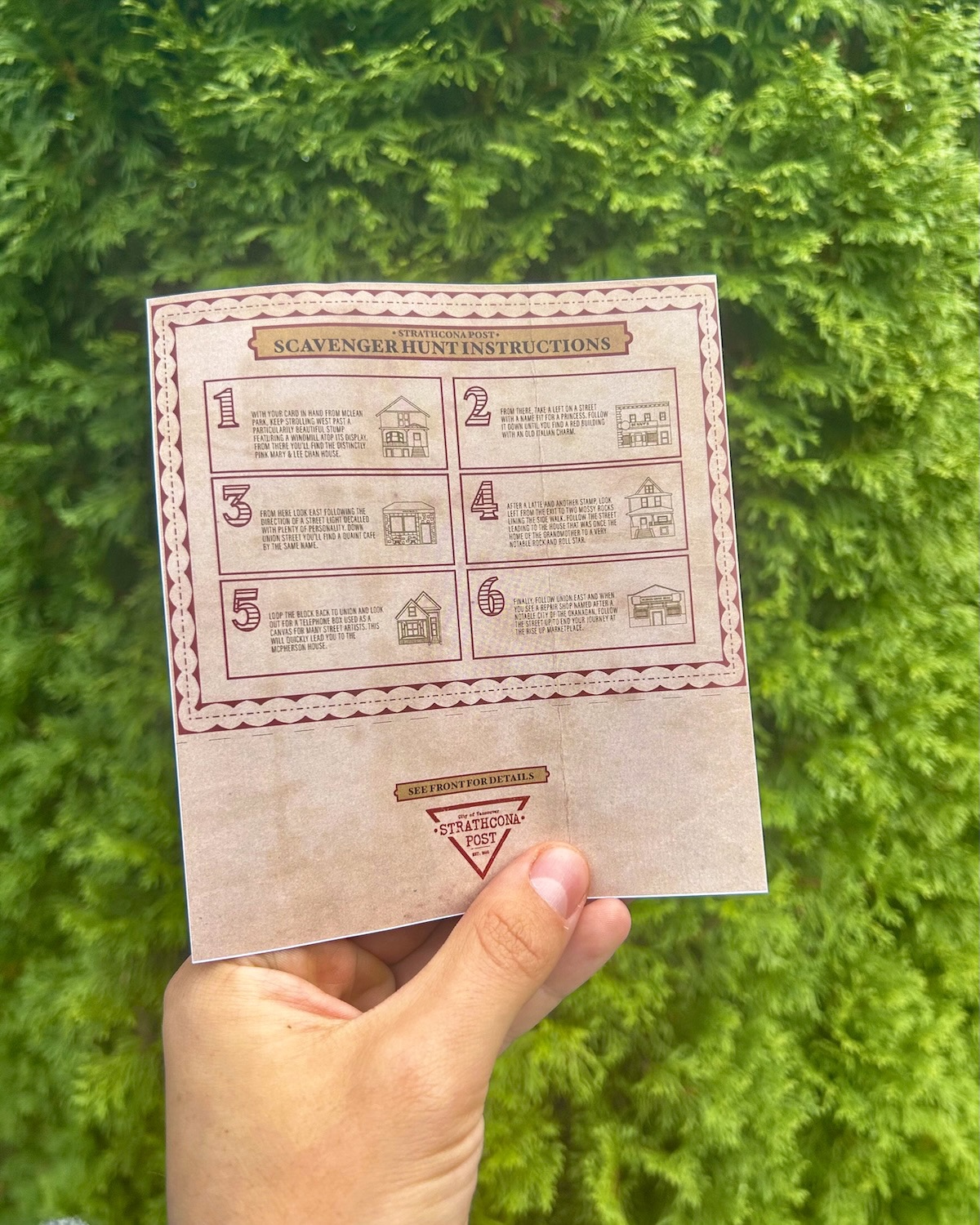 strathcona post stamp card back