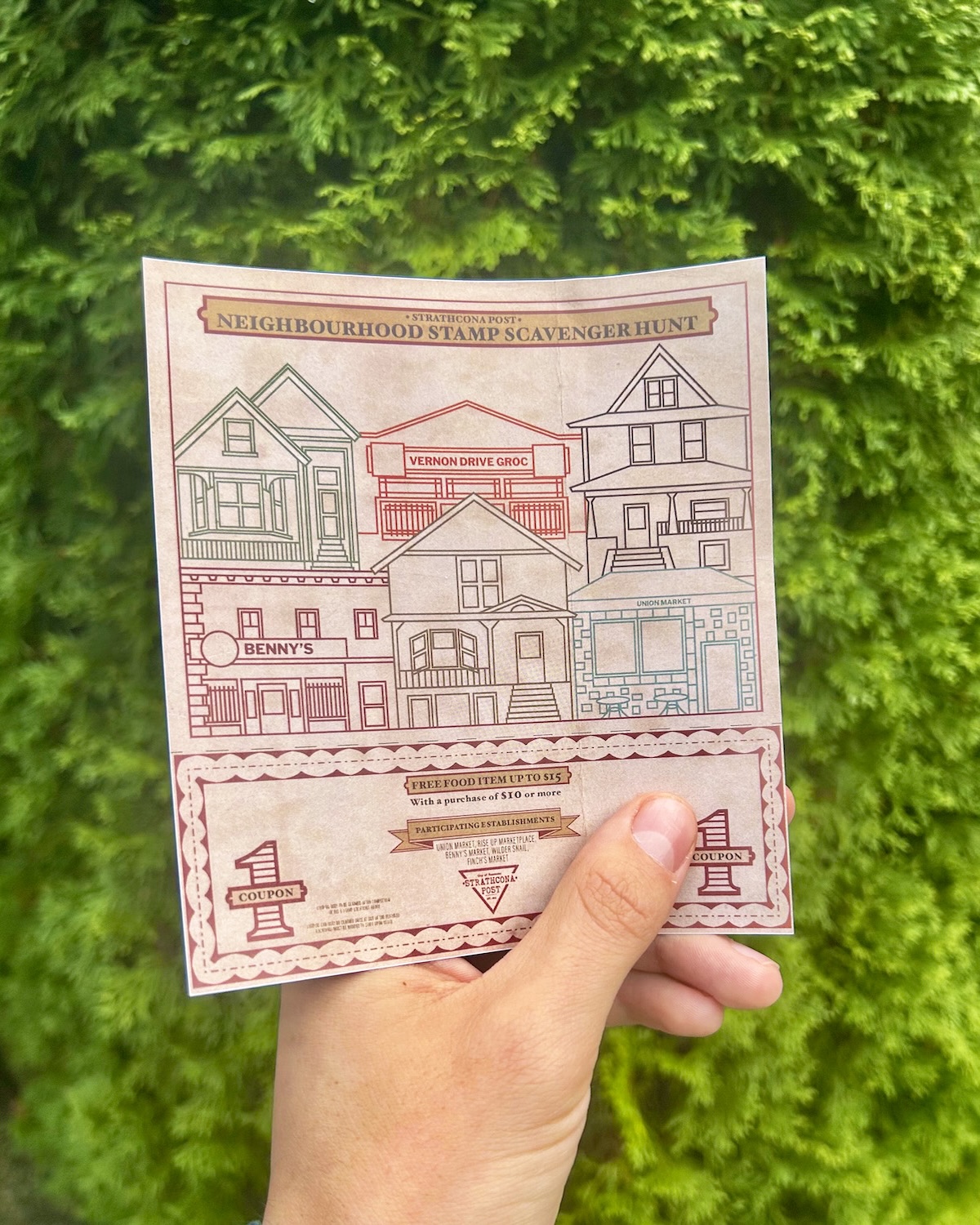 strathcona post stamp card front