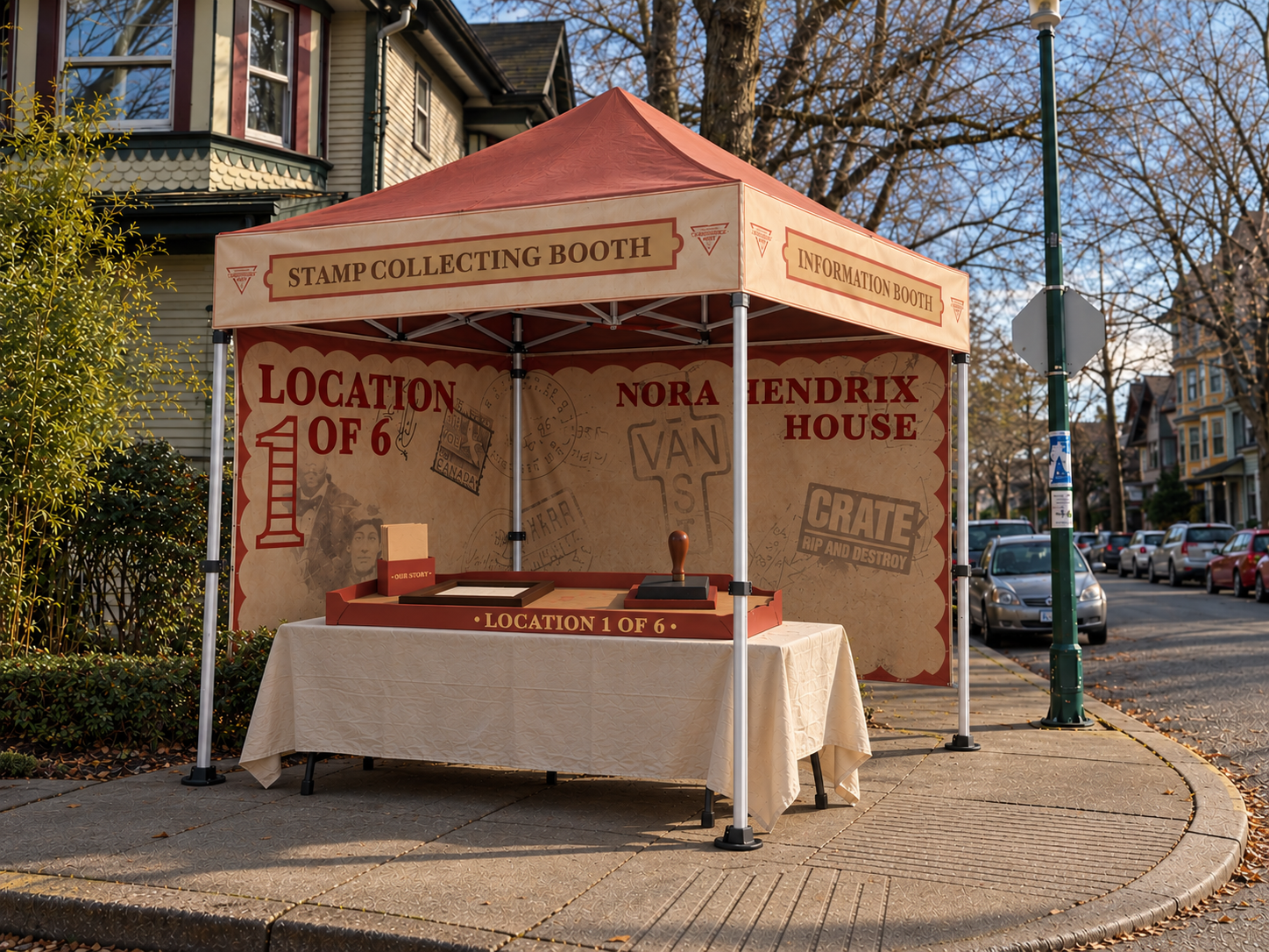strathcona post booth design with transparent background