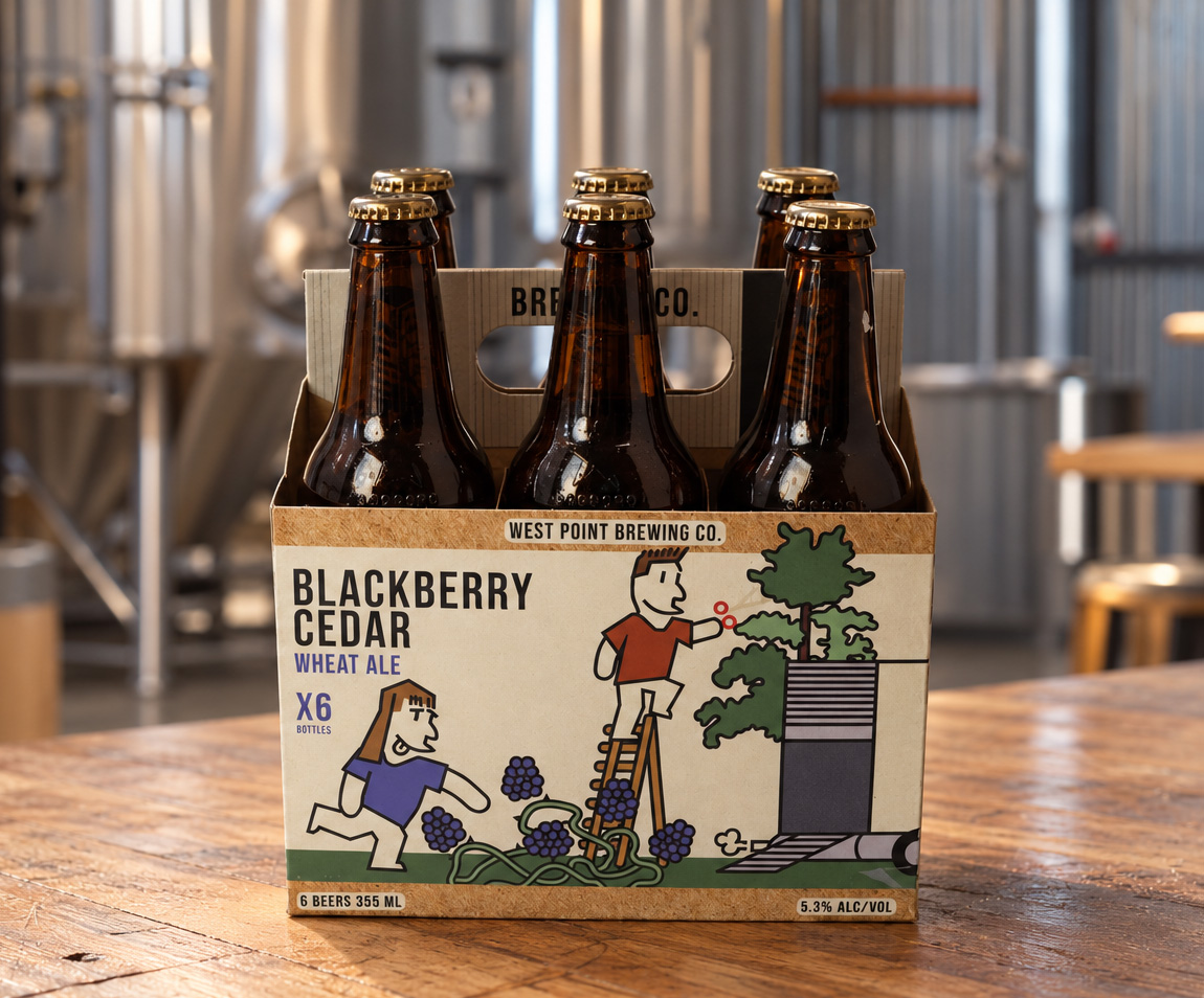 West Point Brewing packaging mockup