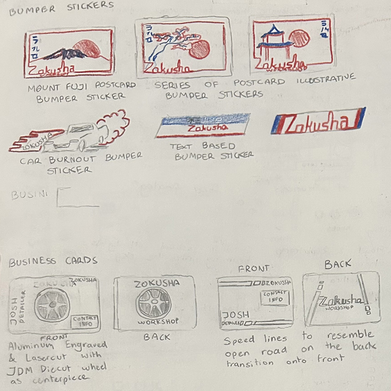 zokusha customs second page of sketches