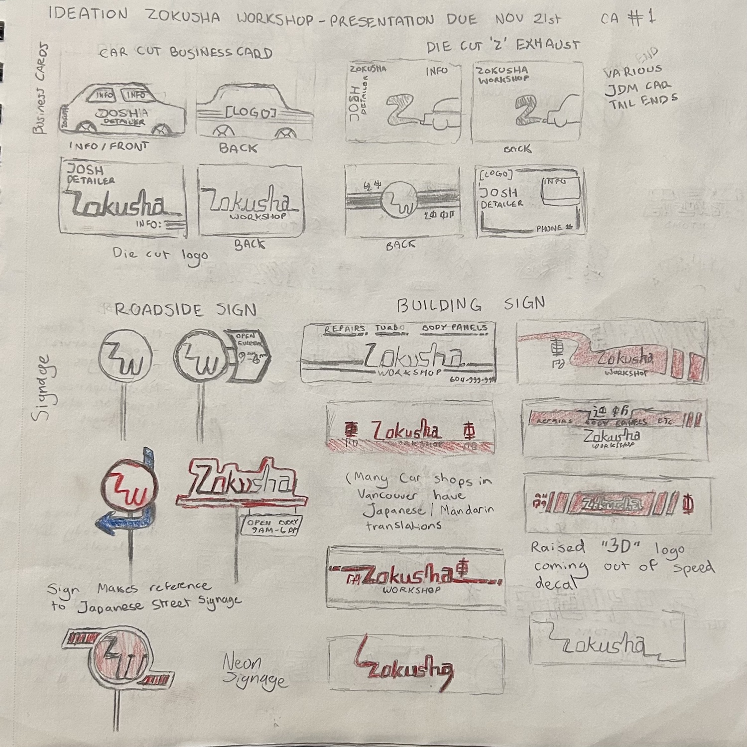 zokusha customs first page of sketches