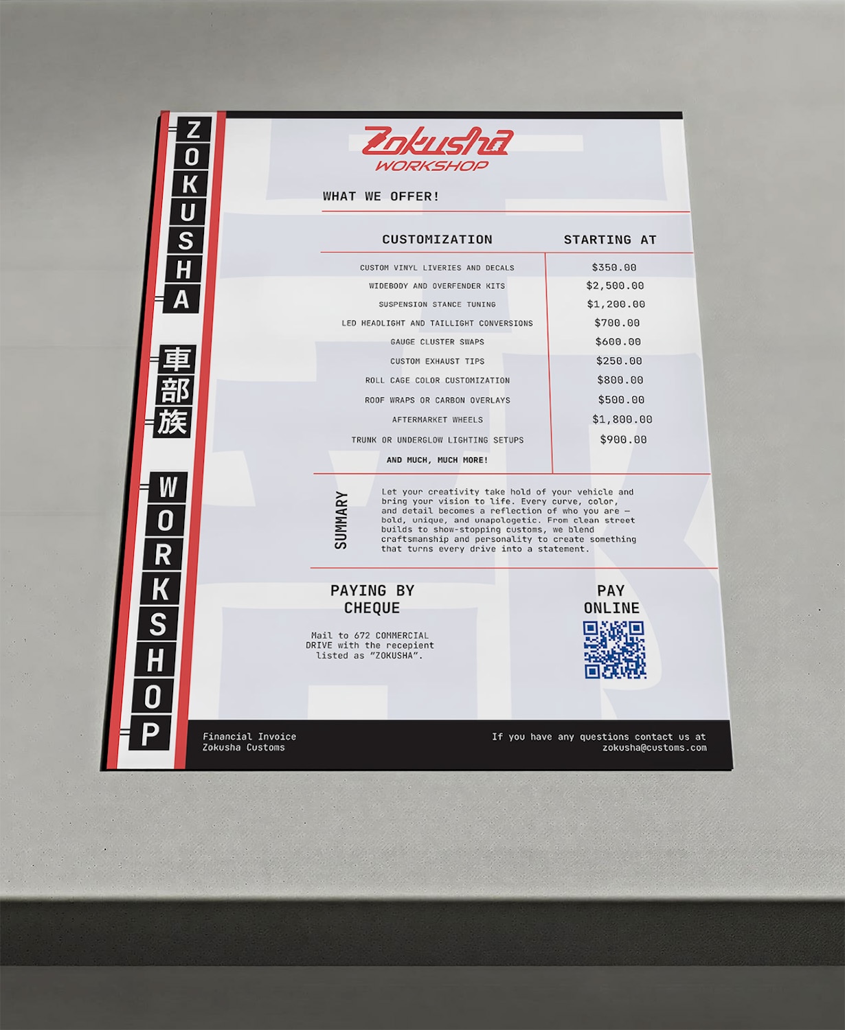 zokusha customs street signage mockuo